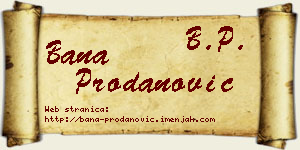 Bana Prodanović vizit kartica